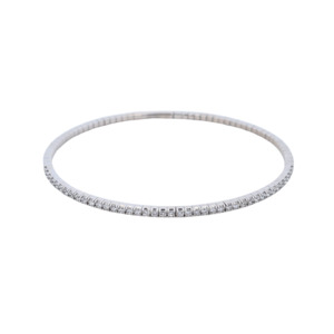 9k White Gold Flexi 1.02ct Lab Diamond Tennis Bangle