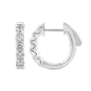 18k White Gold 1.00ct Lab Grown Diamond Hoop Earrings