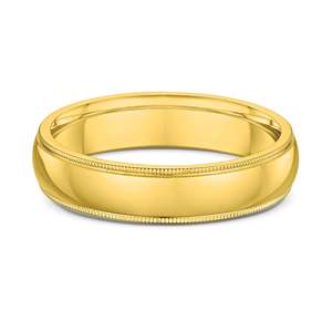 9k Yellow Gold Classic Milgrain Wedding Ring