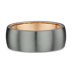 Made To Order Mens Wedding Rings: Tantalum and Rose Gold Wedding Ring