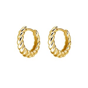 Gold Plated: Gold Plated Twisted Hoop Earring