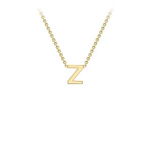 Initial Jewellery: 9k Yellow Gold 'Z' Initial Letter Necklace