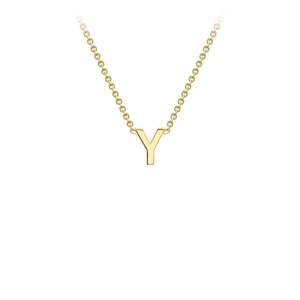 Initial Jewellery: 9k Yellow Gold 'Y' Initial Letter Necklace