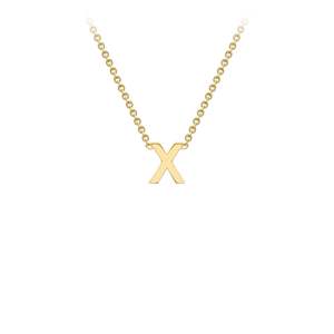 9k Yellow Gold 'X' Initial Letter Necklace