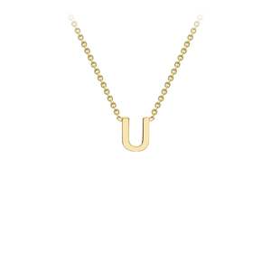 9k Yellow Gold 'U' Initial Letter Necklace