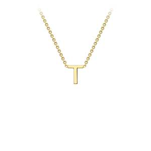 9k Yellow Gold 'T' Initial Letter Necklace