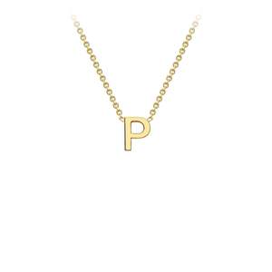 9k Yellow Gold 'P' Initial Letter Necklace