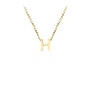 Initial Jewellery: 9k Yellow Gold 'H' Initial Letter Necklace