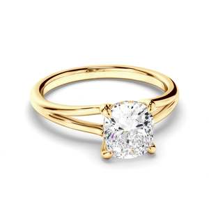 Bespoke Engagement Rings 1: Cushion Cut Diamond Solitaire Hidden Halo Engagement Ring