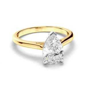 Pear Cut Diamond Solitaire Engagement Ring