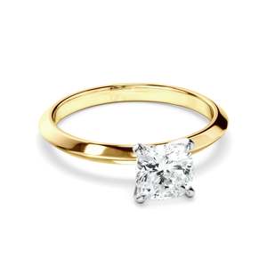 Custom Solitaire Engagement Rings: Cushion Cut Diamond Solitaire Knife Edge Engagement Ring