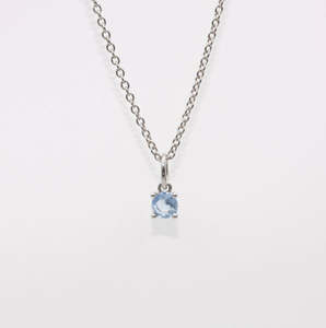 Gemstone Jewellery: Sterling Silver Blue Topaz Birthstone Necklace