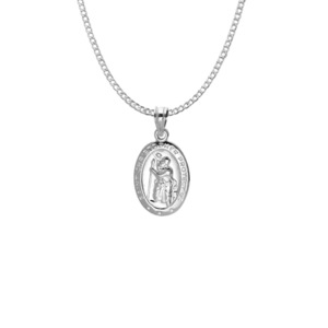 Gifts Under 150: Sterling Silver Oval St. Christopher Necklace