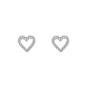 Gifts Under 100: Sterling Silver CZ Micro Heart Studs