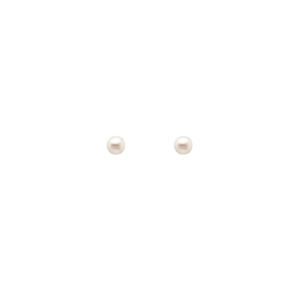 Pearl: Sterling Silver 'Luna' 4mm Pearl Stud Earrings