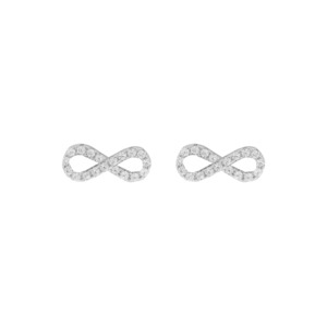 Sterling Silver CZ Infinity Studs