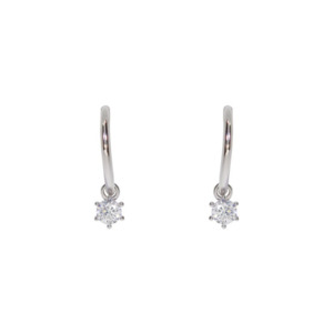 Gifts Under 100: Sterling Silver 'Positivity' CZ Hoops Earrings