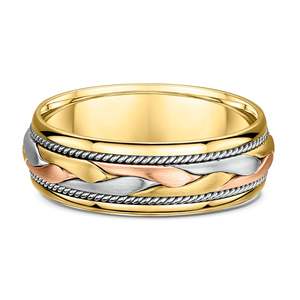 9k Tri-Tone Braided Wedding Band
