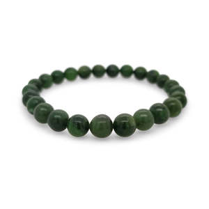Greenstone: 8mm Pounamu Bead Stretch Bracelet