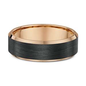 1st Wedding Anniversary: Gold & Black Carbon Fibre Wedding Ring