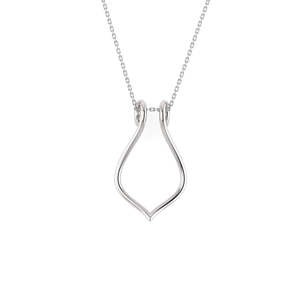 All: Sterling Silver 'Petal' Ring Holder Pendant