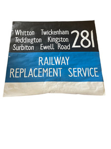 Original English Bus Destination Blind Section The Vintage Room