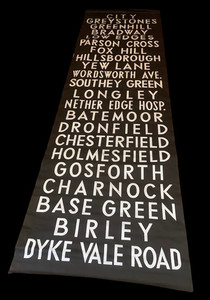 Original English Bus Destination Blind /Northern England The Vintage Room