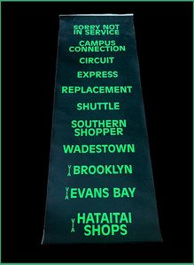 Original NZ Bus Destination Blind, Wellington The Vintage Room