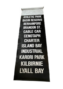 Original NZ Bus Destination Blind, Wellington The Vintage Room