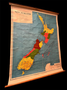 Vintage 1967 School Map Of New Zealand The Vintage Room