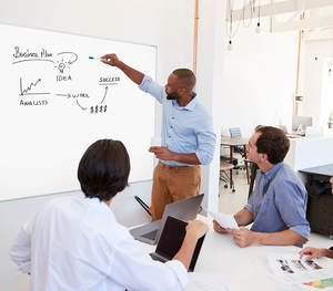 Whiteboards: Wall Mounted Porcelain Whiteboard / 3600W x 1200H