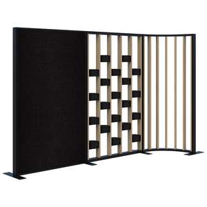 Free Standing Screens: Connect Freestanding Fabric Divider / Plant Wall / Curved Fin