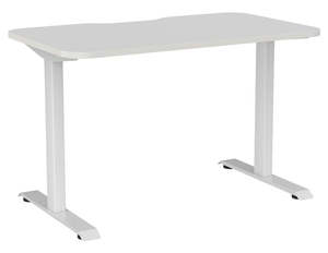 Straight Desks: Haven Fixed Single Sided Desk - Scallop & Radius