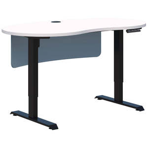 Standing Desks: Duo Ii Electric Desk - Bean Shape With Modesty