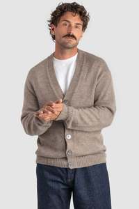 Mens Alpaca V Neck Cardigan