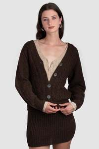 Womens Alpaca Slouchy Cardigan