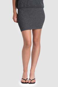 Alpaca Ribbed Mini Skirt