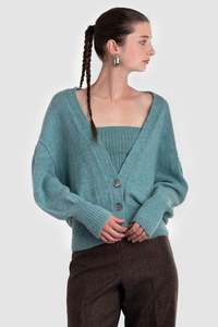 Womens Baby Alpaca V Cardigan