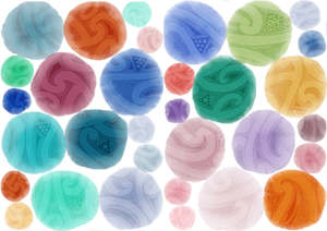 Mixed Size Kōwhaiwhai Spots, Wall Decals