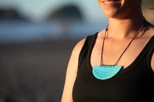 Aho Uku: Te Moana Nui a Kiwa Whakakai (Pendant), Matte Blue, PREORDER