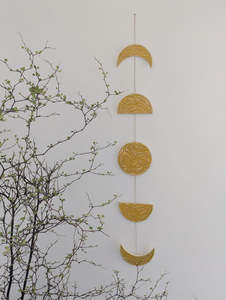 Ngā mata o te marama- Ceramic moon phases: Amber