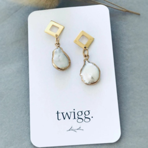 TWIGG Earrings Lange Pearl Stud
