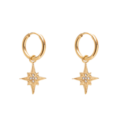 ANTLER Earrings Stella Star Huggie Gold