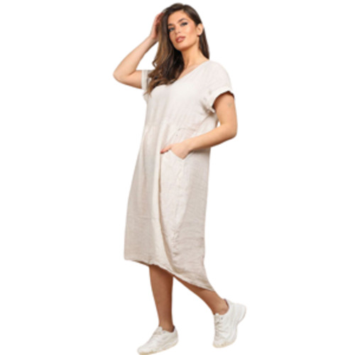 BEAU Charlotte Linen Dress Beige