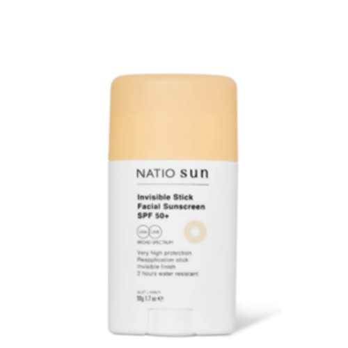 Beauty Natio Cosmetics Skincare: NATIO Invisible Stick Facial Sunscreen SPF50+ 50g