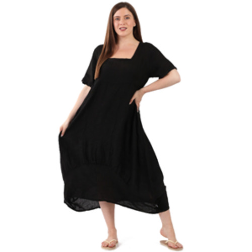 BEAU Ava Dip Linen Dress Black