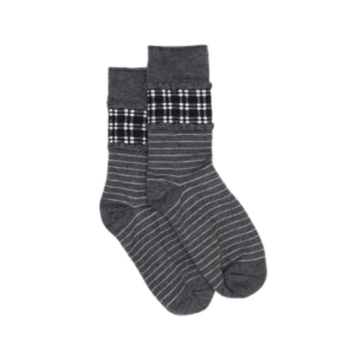 ANTLER Sock Slate Stripe and Check