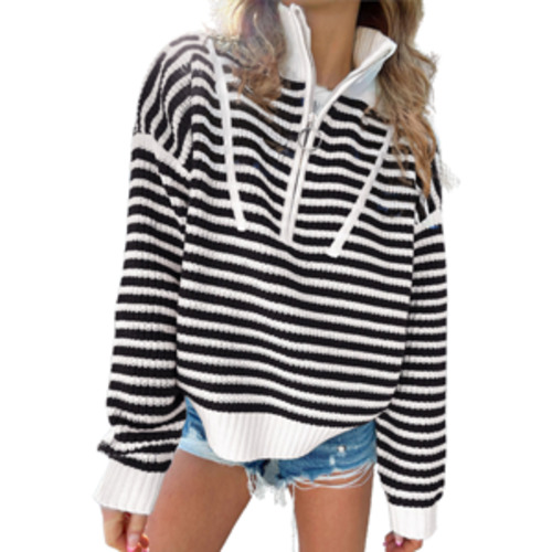 Gifts Accessories: BEAU Parisian Stripe Zip Jumper Lrg