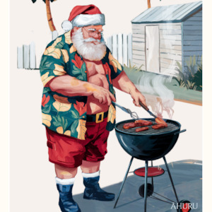 card: Santa's BBQ feast Christmas Card