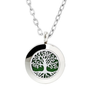 Aromatherapy Jewelry Nz: Tree of Life Sterling Silver Chain Diffuser Necklace